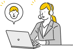 電話対応している女性スタッフのイラスト